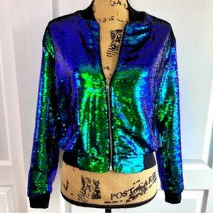 RARE🦄 Lularoe Elegant Sequin bomber jacket Stevie NWT